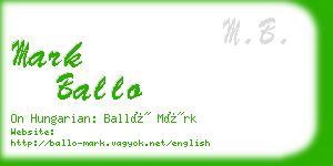 mark ballo business card